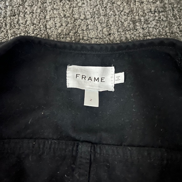 FRAME Seamed Scoop Bustier Top Black Denim - Picture 8 of 8